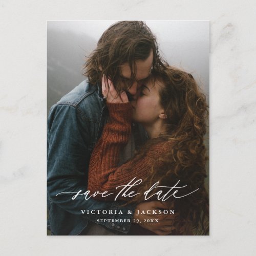 Flowing Vertical Save the Date Postcard