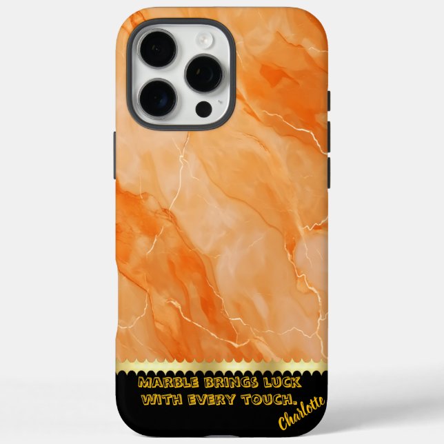 Flowing vibrant orange marble patterns Case-Mate iPhone case (Back)