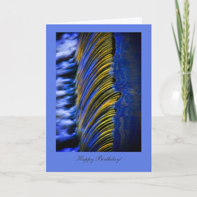 Flowing Water Color Abstract, Happy Birthday Card (Front)