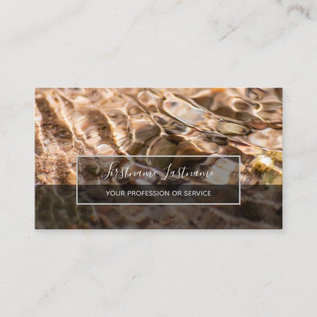 Flowing water in clear creek for mental health bus business card (Front)