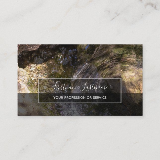 Flowing water in clear creek for mental health bus business card (Front)