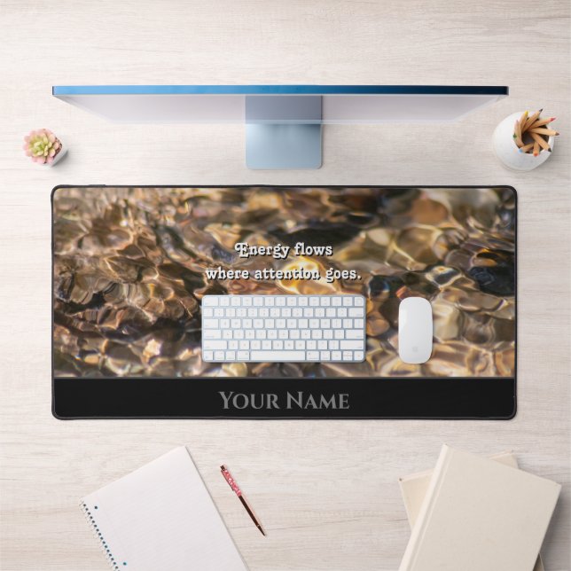 Flowing water motivational quote positive mindset desk mat (Office 1)