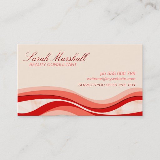 Customizable Flowing Waves Beauty Business Card