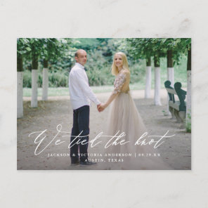 Flowing We Tied the Knot Elopement Postcard