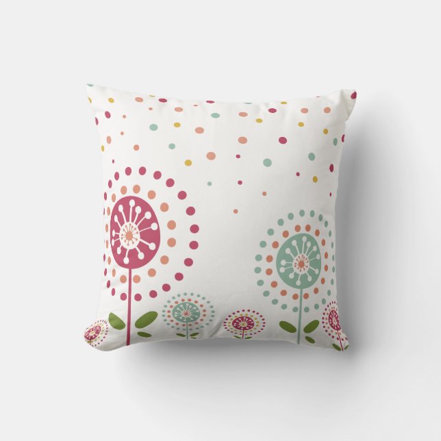 Flowr Dots Throw Pillow (Front)