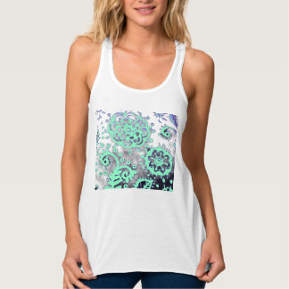 Flowy Racerback Tank Top Gradient Seafoam Print