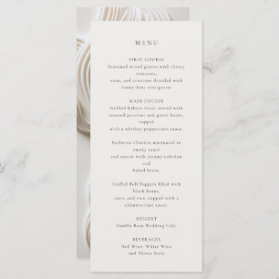 Flowy sculpted ivory wedding menu
