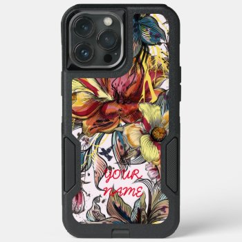 Flroal Otterbox Iphone 13 Pro Max Commuter Case by MushiStore at Zazzle