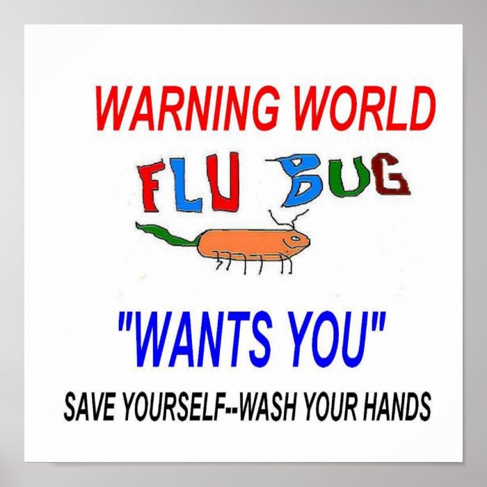 Flu Bug Warning Poster