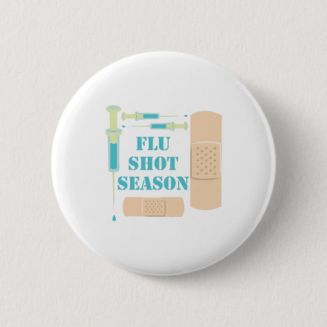 Flu Shot Pinback Button (Front)