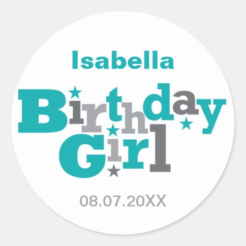 Fluctuating Type Birthday Girl Sticker