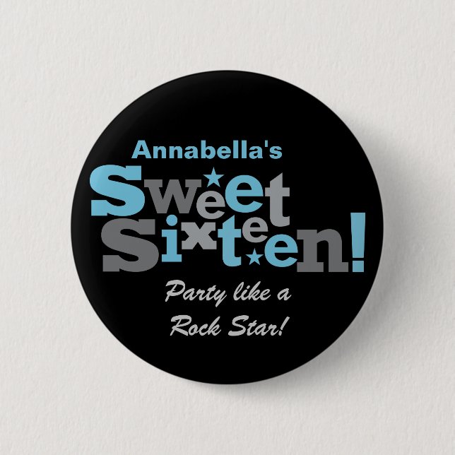 Fluctuating Type Sweet 16 Button (Front)