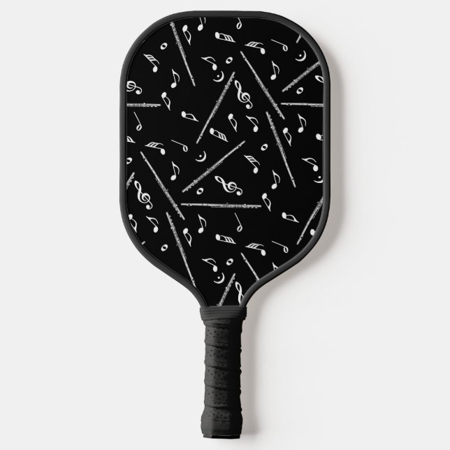 Flue Music Notes Pattern Pickleball Paddle (Back)