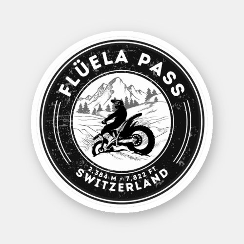 Flela Pass swissalps motorcycle tour Sticker