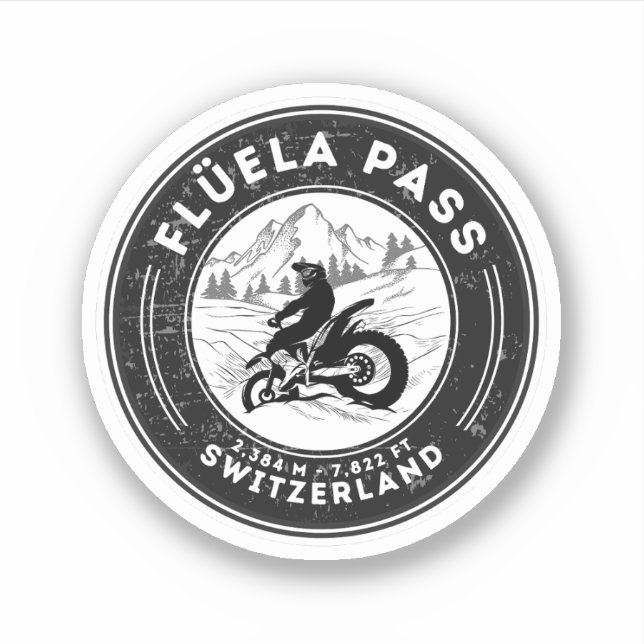 Flüela Pass swiss–alps motorcycle tour Sticker (Front)