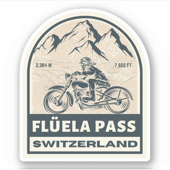 Flüela Pass swiss–alps motorcycle tour Sticker (Front)
