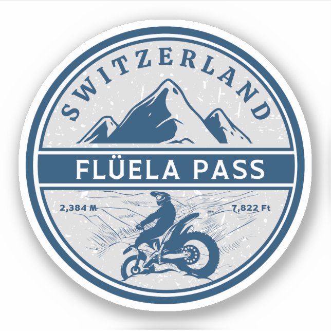Flüela Pass swiss–alps motorcycle tour Sticker (Front)