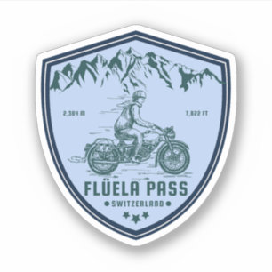 Flüela Pass swiss–alps motorcycle tour Sticker