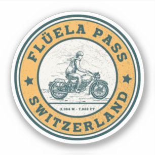Flüela Pass swiss–alps motorcycle tour Sticker