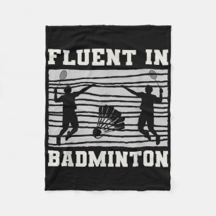 Fluent In Badminton Shuttle Rackets Fun  Fleece Blanket