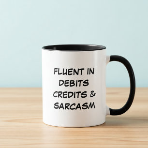Fluent in Debits Funny Accounting Coffee Mug