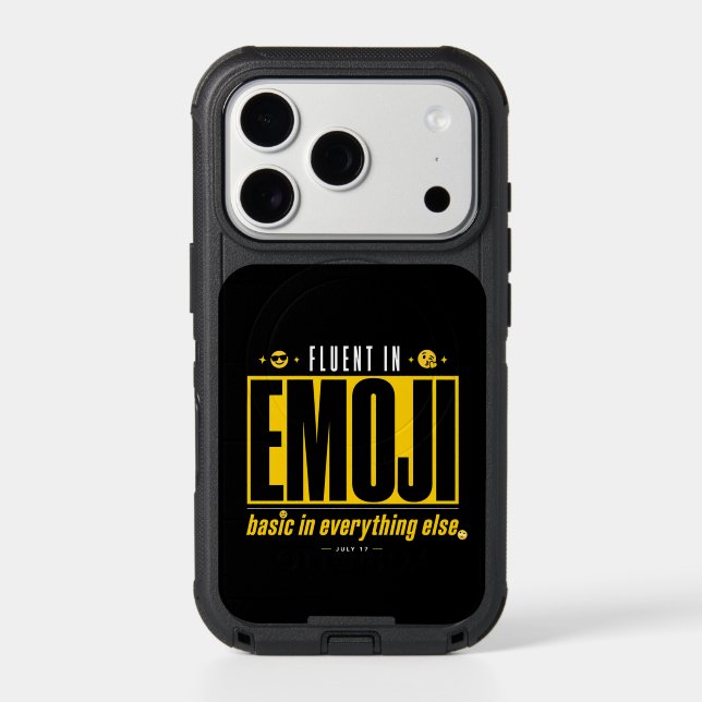 Fluent in Emoji  iPhone 17 Pro Case | Funny Emoji  (Back)