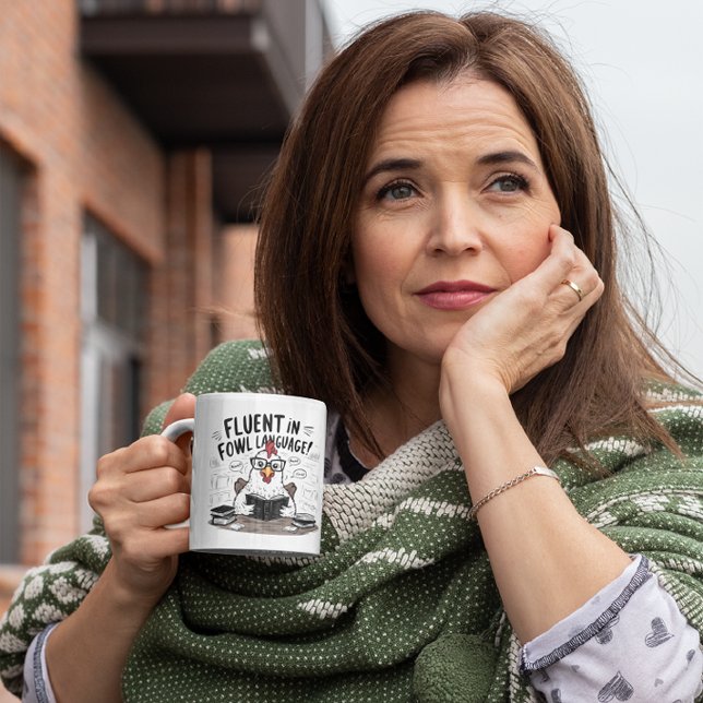 Fluent in Fowl Language The Bookish Hens Library Coffee Mug (Creator Uploaded)