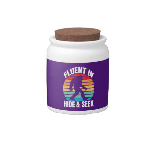 Fluent in Hide and Seek Funny Bigfoot  Candy Jar