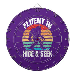 Fluent in Hide and Seek Funny Bigfoot  Dart Board