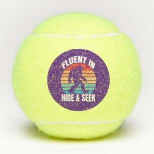 Fluent in Hide and Seek Funny Bigfoot Tennis Balls