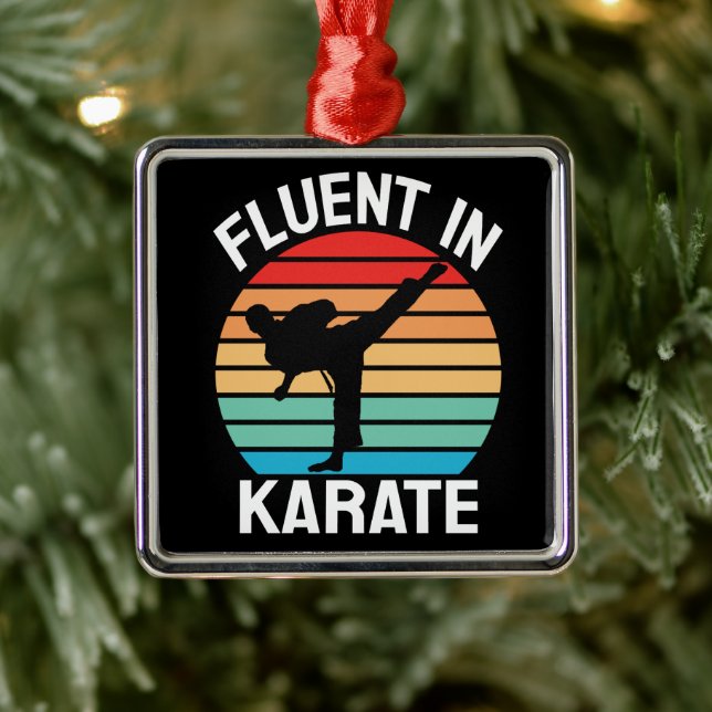 Fluent in Karate Funny Karate Metal Ornament (Tree)