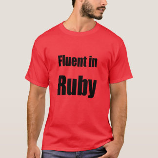 Fluent in Ruby - red programmer shirt