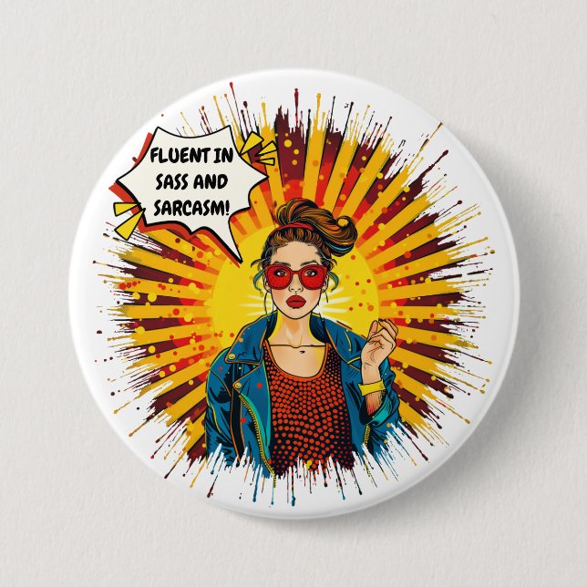 Fluent In Sass And Sarcasm  Button (Front)