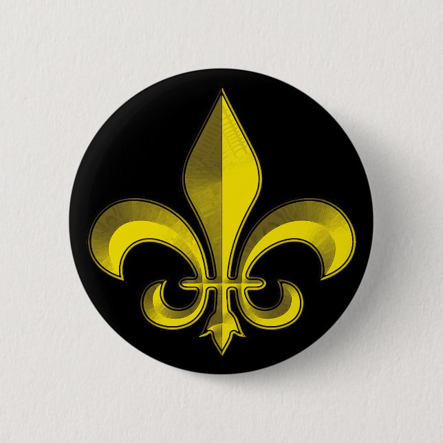 Fluer De Art Bevel Gold Fresco Pinback Button (Front)