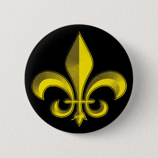Fluer De Art Bevel Gold Fresco Pinback Button