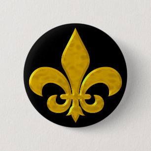 Fluer De Lis Hammered Gold Button