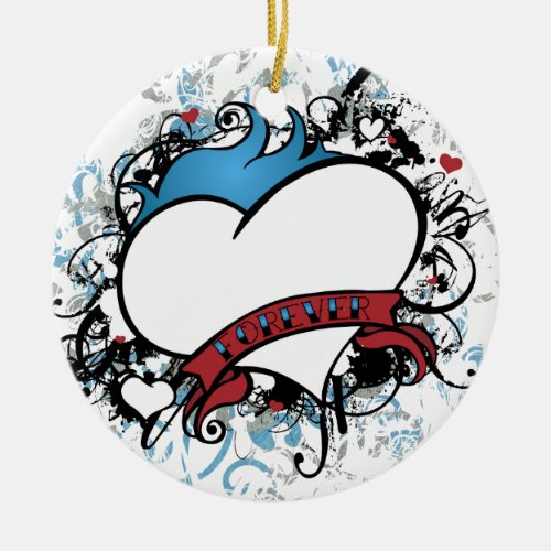 Fluer Forever Heart Christmas Ornamanet Ceramic Ornament