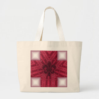 Fluer Red Cross Large Tote Bag