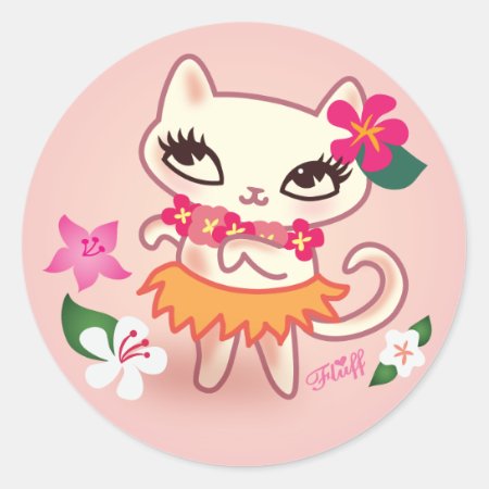 Fluff Hula Cat Sticker