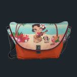 Fluff Hula Lulu Messenger Bag<br><div class="desc">Hula Lulu, the cutest little hula girl, lives on her magical island paradise! Inspired by vintage hula graphics. Original artwork by Claudette Barjoud for Fluff!</div>