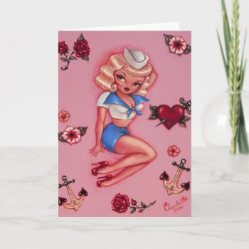 Fluff Little Blonde Sailor Girl Card by FluffShop at Zazzle