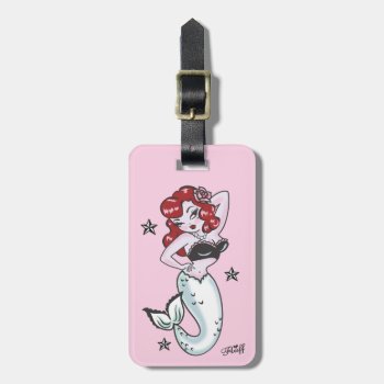 Fluff Mermaid Luggage Tag In Pink by FluffShop at Zazzle