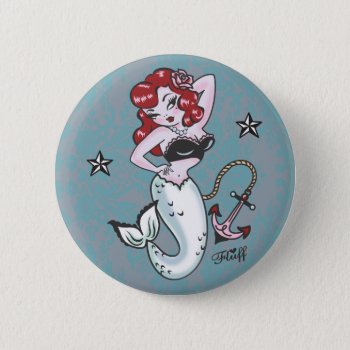 Fluff Molly Mermaid Button by FluffShop at Zazzle