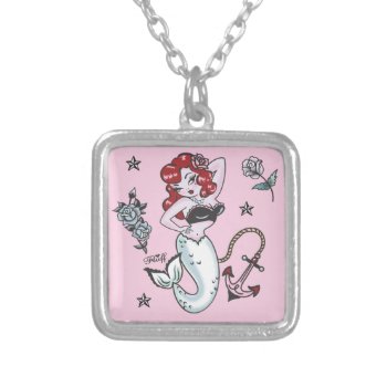 Fluff Molly Mermaid Necklace In Pink by FluffShop at Zazzle
