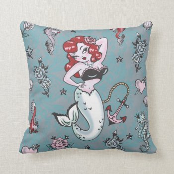 Fluff Molly Mermaid Pillow by FluffShop at Zazzle