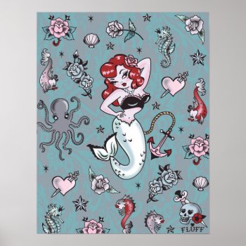 Fluff Molly Mermaid Poster by FluffShop at Zazzle