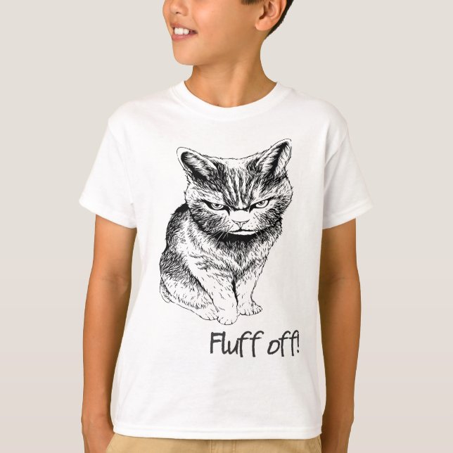 Fluff Off Cat T-Shirt (Front)