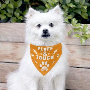 Fluff & Tough Dog Name Funny Pet Bandana Collar