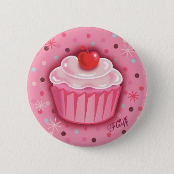 Fluffcakes Button Pink by FluffShop at Zazzle