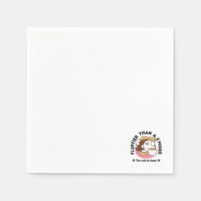 Fluffier Than a S’more – Cute Dog and Dessert Pun  Napkins (Front)
